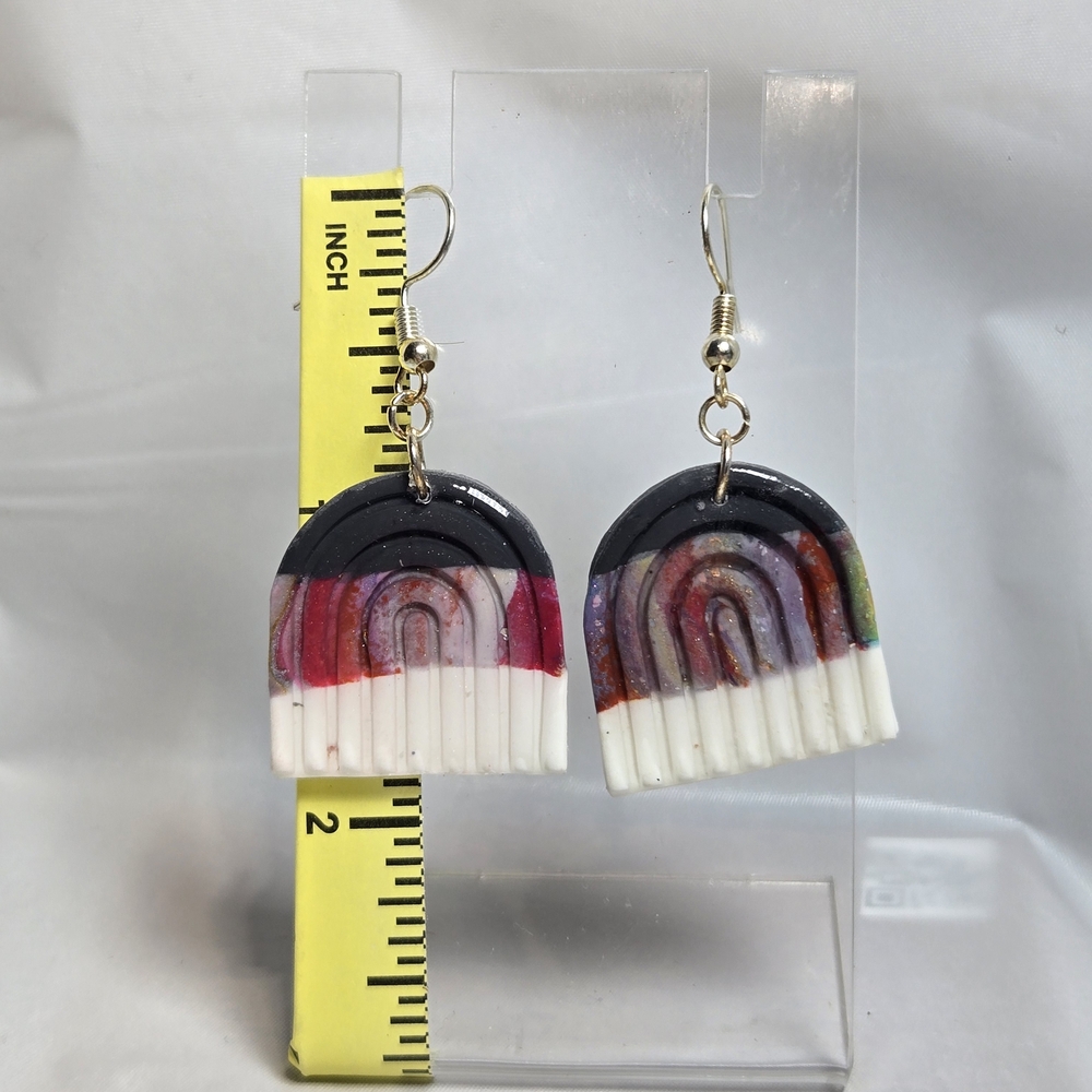 #168- Colorful Rainbow Arch Earrings
